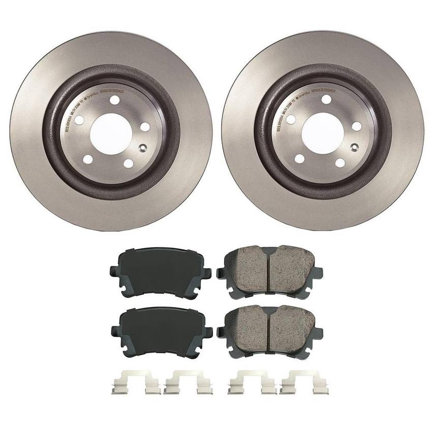 Audi Disc Brake Pad and Rotor Kit - Rear (330mm) (Ceramic) (EURO) 8K0698451G - Akebono Euro Ultra-Premium 4119936KIT